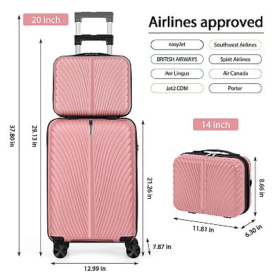 Hikolayae Blooming 2-Piece Hardside Spinner Luggage Set