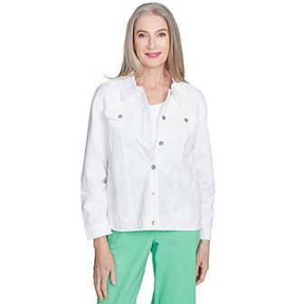 Petite Alfred Dunner Soutache Fringe Trim Jacket
