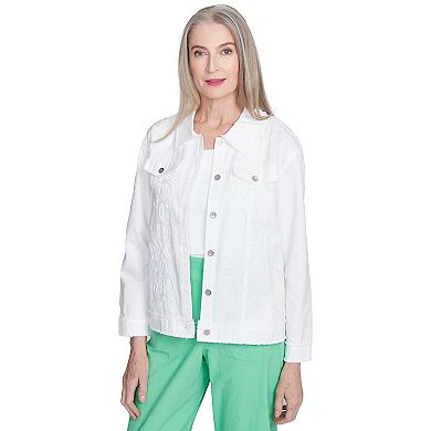 Petite Alfred Dunner Soutache Fringe Trim Jacket