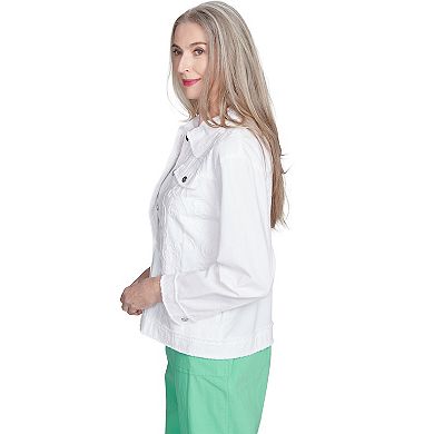 Petite Alfred Dunner Soutache Fringe Trim Jacket