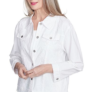 Petite Alfred Dunner Soutache Fringe Trim Jacket