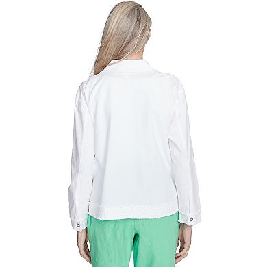 Petite Alfred Dunner Soutache Fringe Trim Jacket