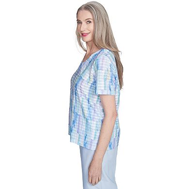 Petite Alfred Dunner Textured Brushstroke Short Sleeve Tee