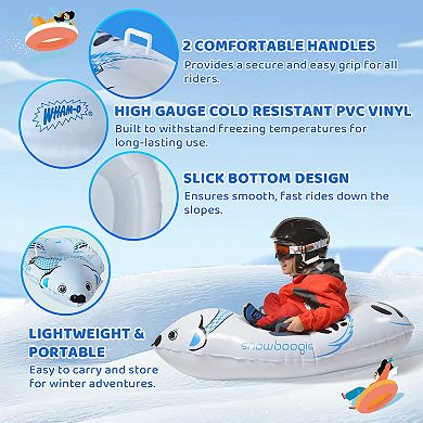 Wham-O Snowboogie Winter Snow Tube, 44" Single Rider Inflatable Animal Sled