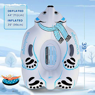 Wham-O Snowboogie Winter Snow Tube, 44" Single Rider Inflatable Animal Sled