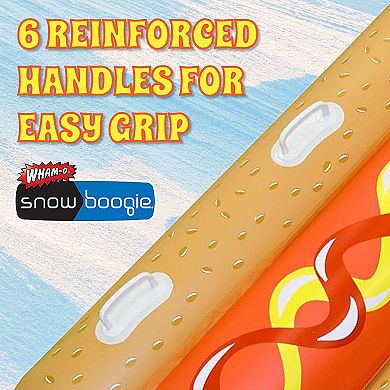 Wham-O Snowboogie Hot Dog Snow Tube 93 Inch, 3-Person Inflatable Snow Tube with Reinforced Handles