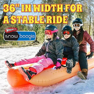 Wham-O Snowboogie Hot Dog Snow Tube 93 Inch, 3-Person Inflatable Snow Tube with Reinforced Handles