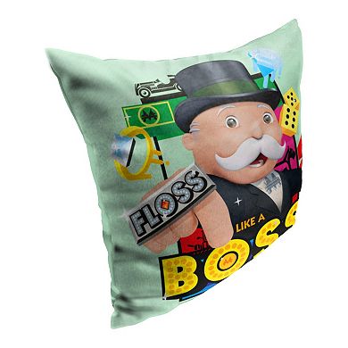 Hasbro Monopoly Floss Like A Boss Printed Throw Pillow