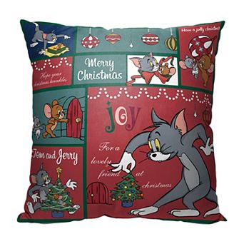 Warner Bros. Tom And Jerry Christmas Compliation Printed Throw Pillow