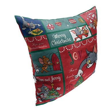 Warner Bros. Tom And Jerry Christmas Compliation Printed Throw Pillow