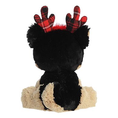 Aurora Small Brown Holiday Cheer 8.5" Judy German Shepherd Festive Stuffed Animal