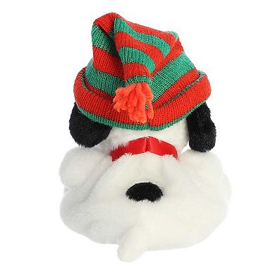 Aurora Mini White Peanuts Palm Pals 5" Snoopy Beanie Festive Stuffed Animal