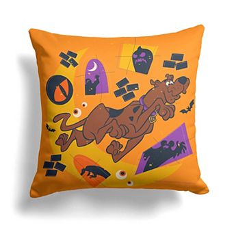 Scooby Doo Running Through Haunted Halls Printed Throw Pillow