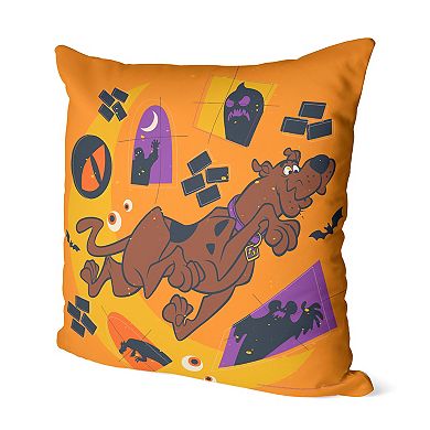 Scooby Doo Running Through Haunted Halls Printed Throw Pillow