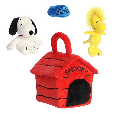 Aurora Small Multicolor Peanuts 8" Snoopy's Dog House Playset Timeless Stuffed Animal