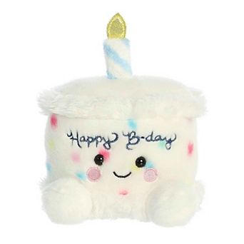 Aurora Mini White Palm Pals 5" Happy B'day Cake Adorable Stuffed Animal