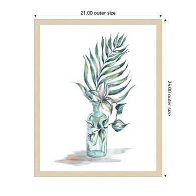 Island Tropics Frond in Bottle I by Tre Sorelle Studios Wood Framed Wall Art Print
