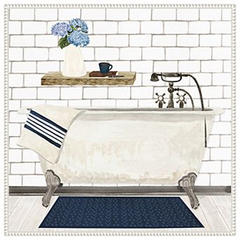 Farmhouse Bath I Tub by Tara Reed Framed Canvas Wall Art Print