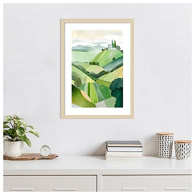 Hampshire Hills I by Ray Powers Wood Framed Wall Art Print