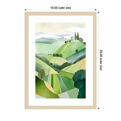 Hampshire Hills I by Ray Powers Wood Framed Wall Art Print