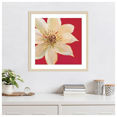 Contemporary Clematis by Danhui Nai Wood Framed Wall Art Print