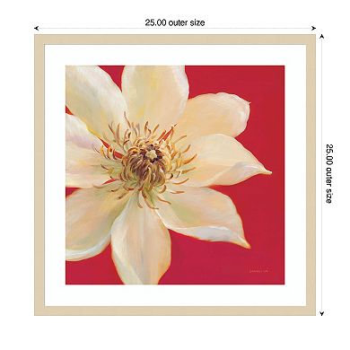 Contemporary Clematis by Danhui Nai Wood Framed Wall Art Print