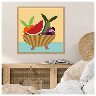 Graphic Fruit Bowl V by Regina Morre Framed Canvas Wall Art Print