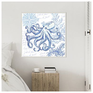 Coastal Sketchbook Octopus by Tre Sorelle Studios Framed Canvas Wall Art Print