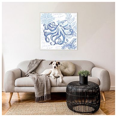 Coastal Sketchbook Octopus by Tre Sorelle Studios Framed Canvas Wall Art Print