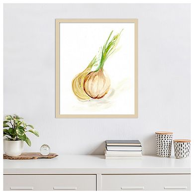 Veggie Sketch Onion by Marcy Chapman Wood Framed Wall Art Print