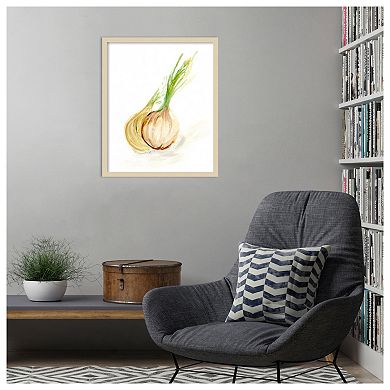 Veggie Sketch Onion by Marcy Chapman Wood Framed Wall Art Print