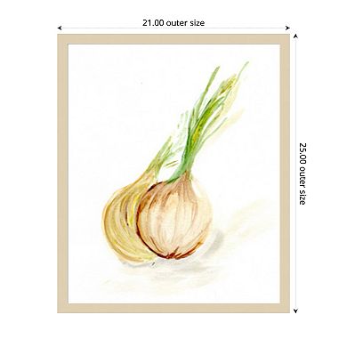Veggie Sketch Onion by Marcy Chapman Wood Framed Wall Art Print