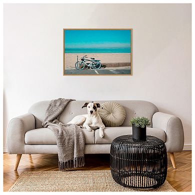Bike to the Beach by Grafitee Studios Framed Canvas Wall Art Print
