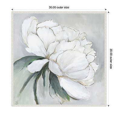 White Floral Bloom II by Asia Jensen Framed Canvas Wall Art Print