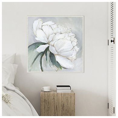 White Floral Bloom II by Asia Jensen Framed Canvas Wall Art Print