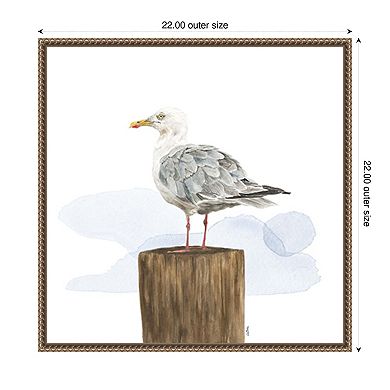 Birds of the Coast on White IV by Tara Reed Framed Canvas Wall Art Print