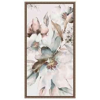 Watercolour Pink Florals I by Alex Black Framed Canvas Wall Art Print