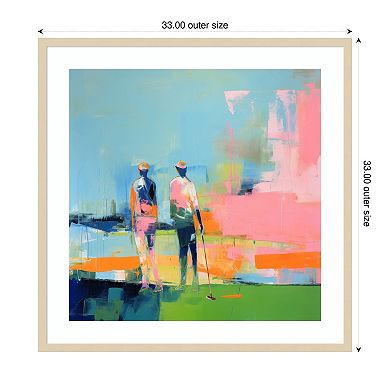 Golf Players I by Irena Orlov Wood Framed Wall Art Print