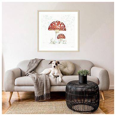Woodland Love Red Mushroom by Beth Grove Wood Framed Wall Art Print