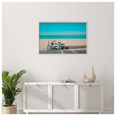 Bike to the Beach by Grafitee Studios Wood Framed Wall Art Print