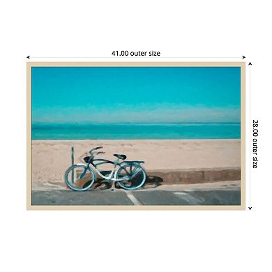 Bike to the Beach by Grafitee Studios Wood Framed Wall Art Print