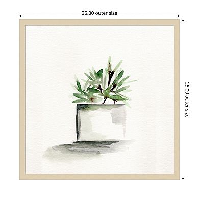 Potted Botanicals IV by Marcy Chapman Wood Framed Wall Art Print