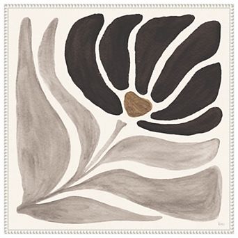 Modern Petals IV Neutral by Veronique Charron Framed Canvas Wall Art Print