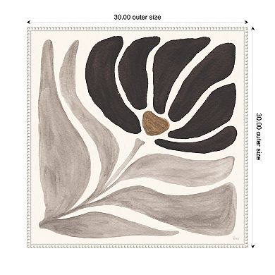 Modern Petals IV Neutral by Veronique Charron Framed Canvas Wall Art Print