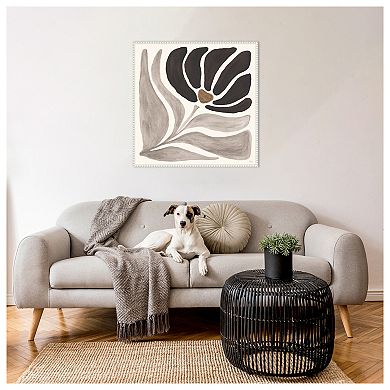 Modern Petals IV Neutral by Veronique Charron Framed Canvas Wall Art Print