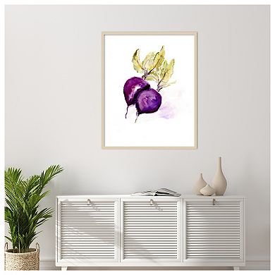 Veggie Sketch Beets by Marcy Chapman Wood Framed Wall Art Print