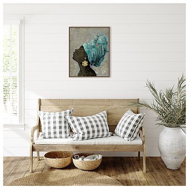 Profile of a Woman II by Marie Elaine Cusson Framed Canvas Wall Art Print