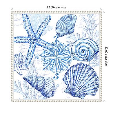 Coastal Sketchbook Shell Toss by Tre Sorelle Studios Framed Canvas Wall Art Print