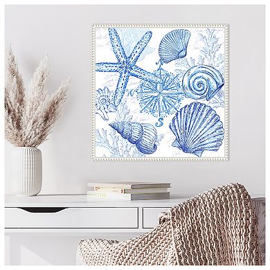 Coastal Sketchbook Shell Toss by Tre Sorelle Studios Framed Canvas Wall Art Print