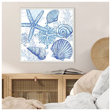 Coastal Sketchbook Shell Toss by Tre Sorelle Studios Framed Canvas Wall Art Print